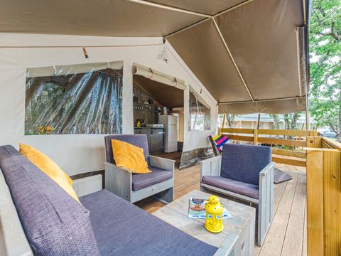 Tente en toile et en bois 5 personnes - Naturist Solaris - Tente Safari de luxe