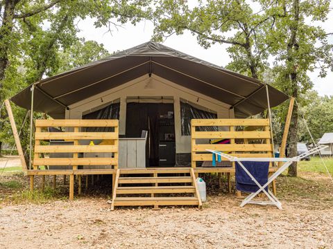 Tente en toile et en bois 5 personnes - Naturist Solaris - Tente Safari de luxe