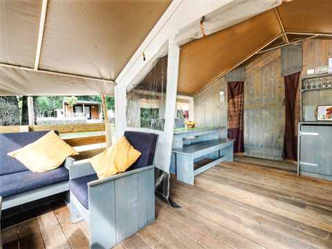 Tente en toile et en bois 5 personnes - Naturist Solaris - Tente Safari de luxe
