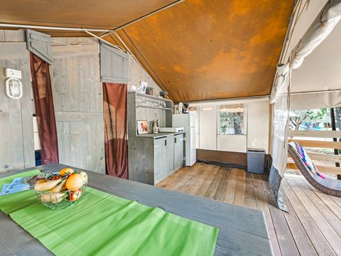 Tente en toile et en bois 5 personnes - Naturist Solaris - Tente Safari de luxe