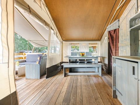 Tente en toile et en bois 5 personnes - Naturist Solaris - Tente Safari de luxe