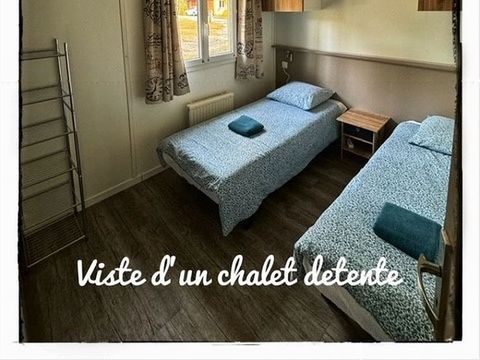 Chalet 4 personnes - Détente - 2 chambres - 4 / 6 pers - 2 personnes supplémentaires possible contacter le camping