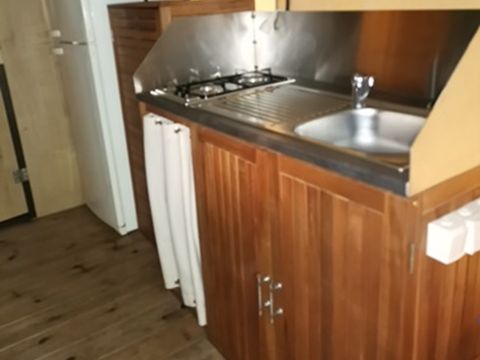 Tente en toile et en bois 5 personnes - Lodge 2ch 5p