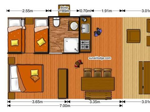 TENTE TOILE ET BOIS 6 personnes - Tente Lodge