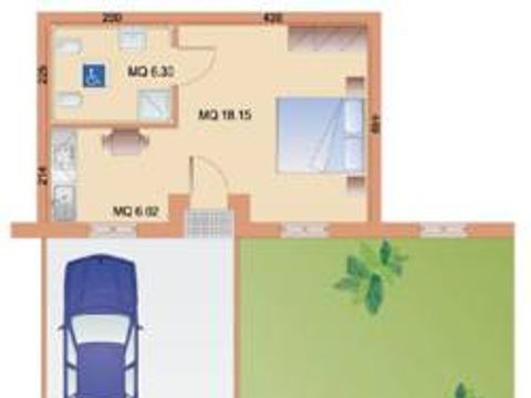 BUNGALOW 2 personnes - PMR - Animaux autorisés