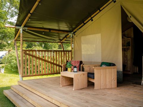 Tente en toile et en bois 4 personnes - Tente Safari I 4 personnes I Salle de bain privée
