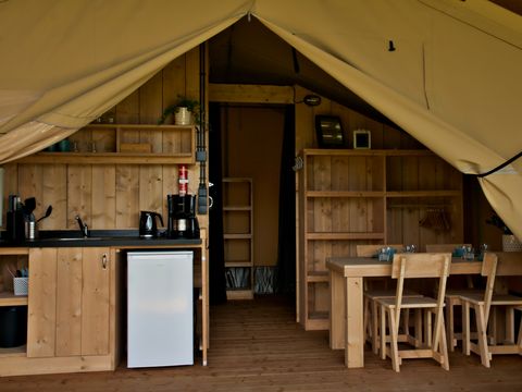 Tente en toile et en bois 4 personnes - Tente Safari I 4 personnes I Salle de bain privée