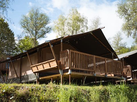 Tente en toile et en bois 4 personnes - Tente Safari I 4 personnes I Salle de bain privée