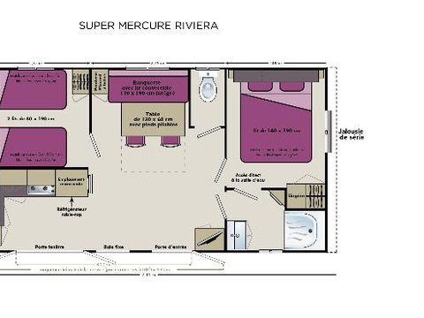 MOBILHOME 4 personnes - 2 chambres Riviera 27,5m² + climatisation