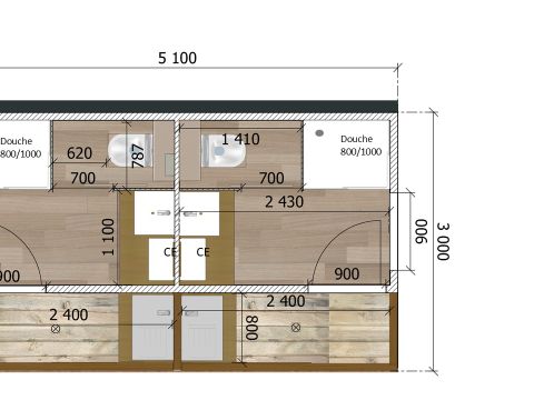 Emplacement - Emplacement avec sanitaires privés et réfrigérateur