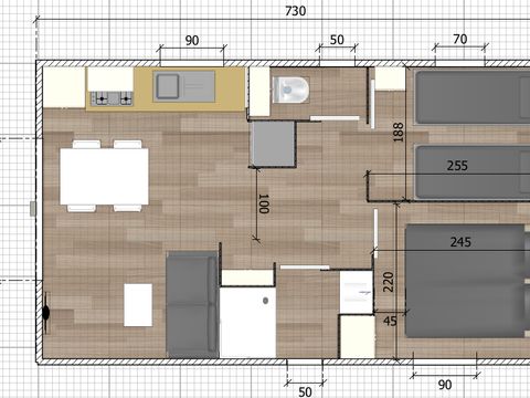 MOBILHOME 4 personnes - Mobilhome premium AVEC VUE et climatisation 2 chambres 4 personnes