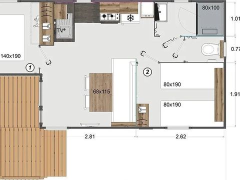 MOBILHOME 4 personnes - Mobil-home 2 chambres - Lescar MH B030