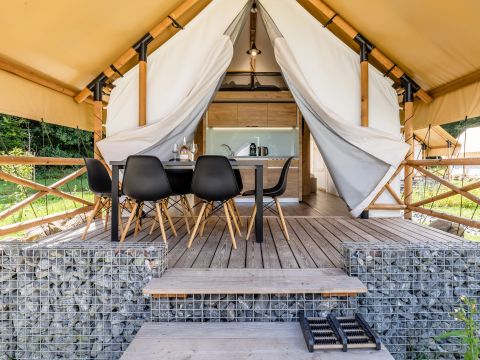 TENTE TOILE ET BOIS 6 personnes - Tente safari 4-6 personnes