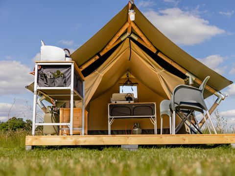 Tente en toile et en bois 2 personnes - Tente safari 2 lits