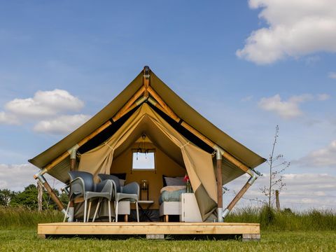 Tente en toile et en bois 2 personnes - Tente safari 2 lits