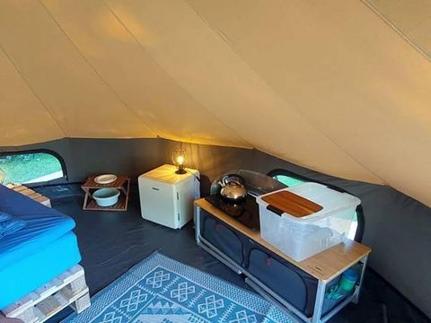 Tente en toile et en bois 2 personnes - Tente cloche de luxe 2 personnes