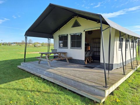 Tente en toile et en bois 5 personnes - Tente de glamping pour 5 personnes