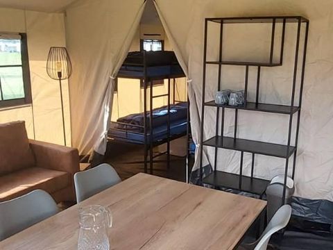 Tente en toile et en bois 5 personnes - Tente de glamping pour 5 personnes