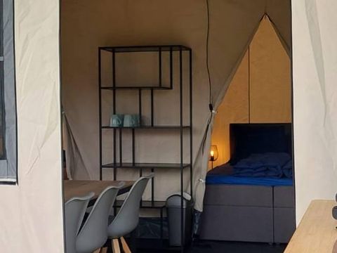 Tente en toile et en bois 5 personnes - Tente de glamping pour 5 personnes