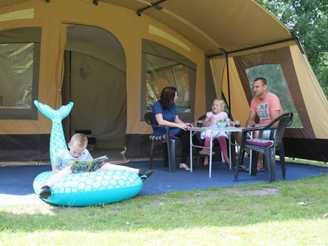Tente en toile et en bois 6 personnes - Tente safari, 6 personnes