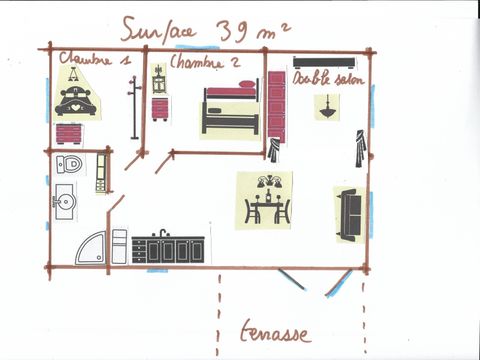 Chalet 8 personnes - Le Familial - 39m2 - 2/3 chambres