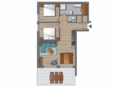 APPARTEMENT 4 personnes - 2 chambres XL