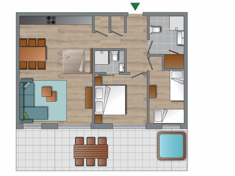APPARTEMENT 6 personnes - 2 chambres avec vue/jacuzzi