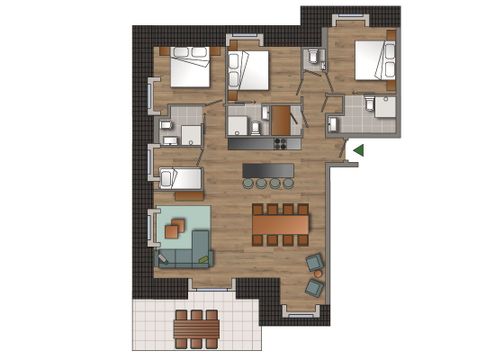 APPARTEMENT 8 personnes - 4 chambres Vue XL