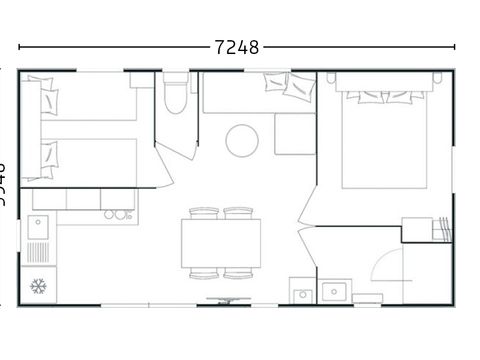 Mobilhome 4 personnes - Premium- 27 m² - 2 chambres- - TV