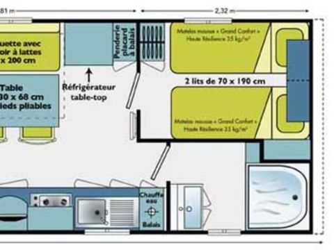 MOBILHOME 4 personnes - Mougins - Altair -  2 CHAMBRES 25m² Vue Mer
