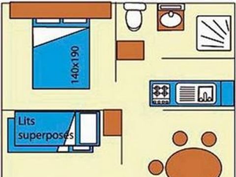 CHALET 5 personnes - Bungalow, ouvert sur l'extérieur