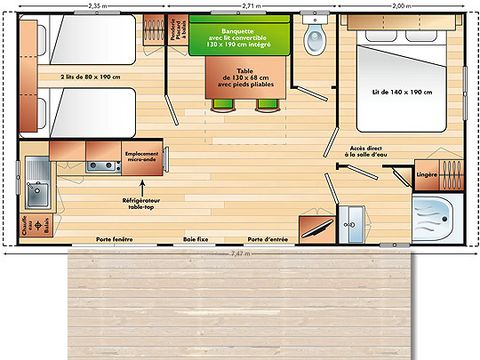 MOBILHOME 5 personnes - Mobil home "Super Mercure Riviera" - 29m² - 2 chambres -