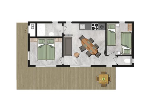 LODGE 5 personnes - Ecolodge l 2 Chambres | Animaux bienvenus