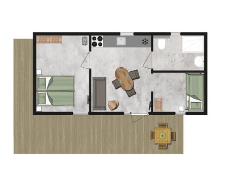 LODGE 4 personnes - Ecolodge convivial l 4 personnes