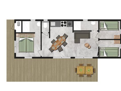 LODGE 6 personnes - Ecolodge | 3 Chambres | Animaux acceptés