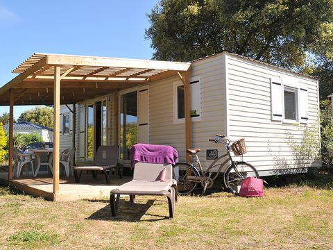 MOBILHOME 6 personnes - Cottage Grand confort Florès 35m² - 3 chambres / Terrasse en bois couverte