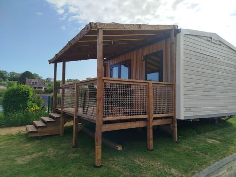 Mobilhome 2 personnes - Mobil home Confort - 1 chambre - terrasse semi-couverte