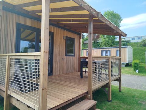 Mobilhome 2 personnes - Mobil home Confort - 1 chambre - terrasse semi-couverte