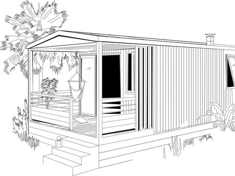 MOBILHOME 4 personnes - LUXE XXL 2 chambres (1/4 pers - climatisation - TV - terrasse intégrée couverte + superficie 40m²)