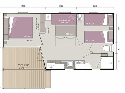 MOBILHOME 4 personnes - Mobil-home Loggia Compact - 2 chambres