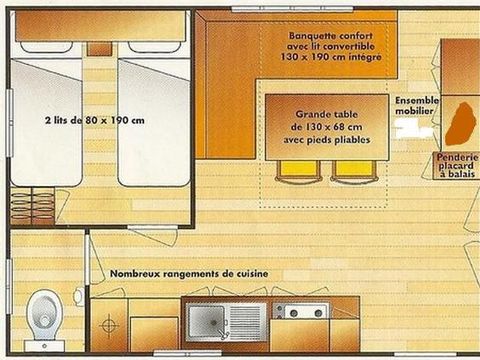 MOBILHOME 4 personnes - Mobil-home Eco - Confort 28m² 2 chambres - Arrivée le Dimanche en Juillet et Août