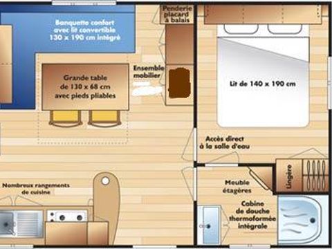 MOBILHOME 5 personnes - Mobil-home Grand Confort Lilas 28m² 2 chambres - Arrivée le Dimanche en Juillet et Août
