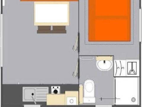 Mobilhome 4 personnes - LODGE D 20m² / 1 chambre - terrasse