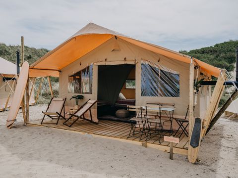 Tente en toile et en bois 5 personnes - Safari Lodge (à l'exclusion des installations sanitaires)