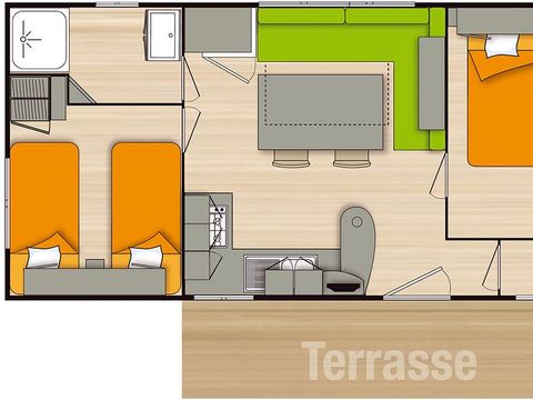 MOBILHOME 6 personnes - 4/6P Confort + Terrasse bois
