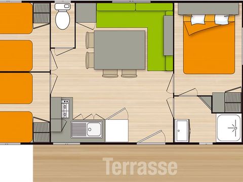MOBILHOME 8 personnes - Mobil-home 6/8P Confort -Clim-TV