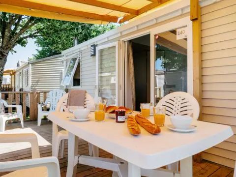 MOBILHOME 6 personnes - Comfort | 3 Ch. | 6 Pers. | Terrasse surélevée | Clim.