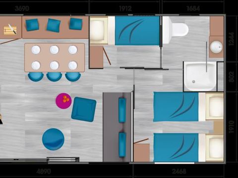 MOBILHOME 5 personnes - DIM - SUNELIA LUXE TAOS SPA 2ch/ 4p - 40m² - Pergola Exotique