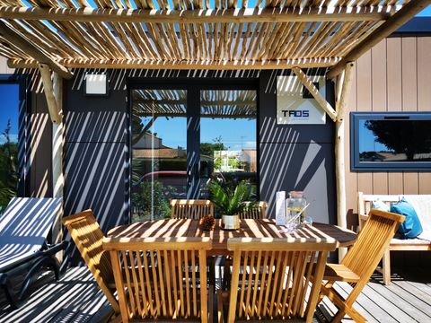 MOBILHOME 6 personnes - DIM - SUNELIA PRESTIGE TAOS SPA 3ch/ 6p - 40m² - Terrasse exotique