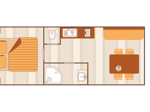 Hébergement 2 personnes - Insolite Premium Roulotte Arizona - 1 chambre - 17m²